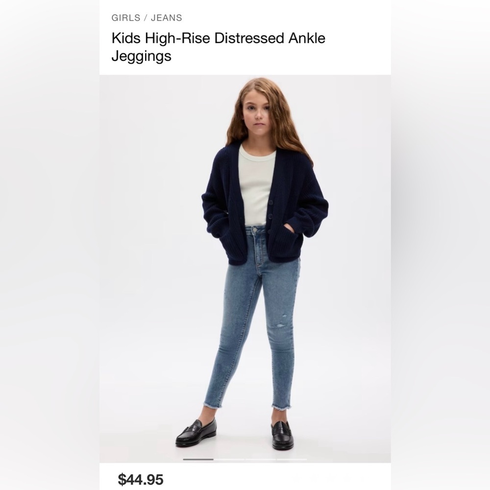 Gap Kids High-Rise Distressed Ankle Jeggings Size-14